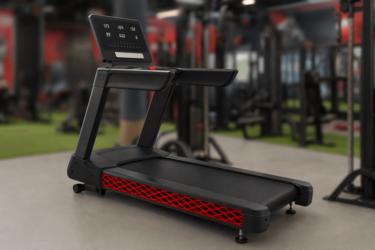Commercial Motorized Treadmill deployed in a WTF gym
