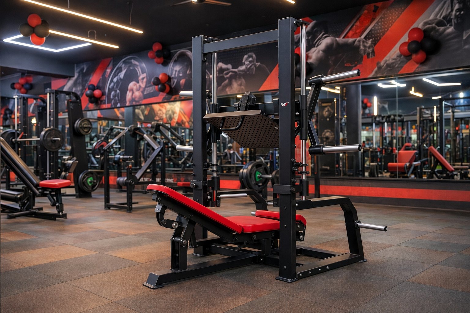 Front desk and strength floor inside a live WTF gym