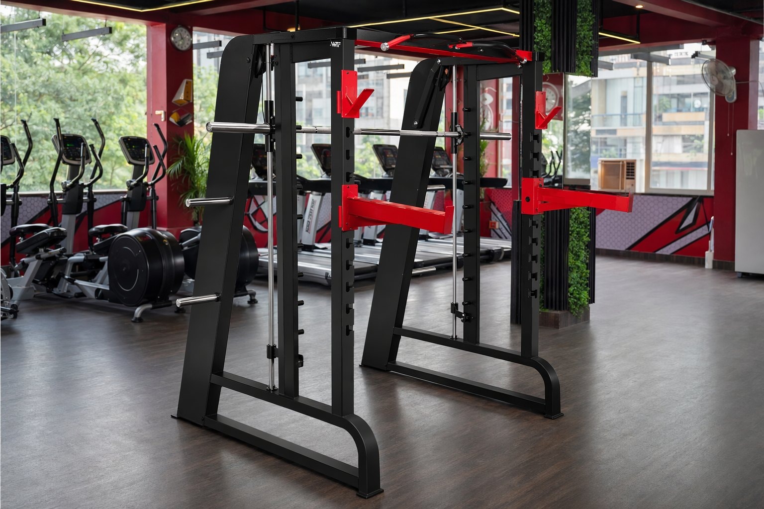 Selectorized strength line on an operating WTF gym floor