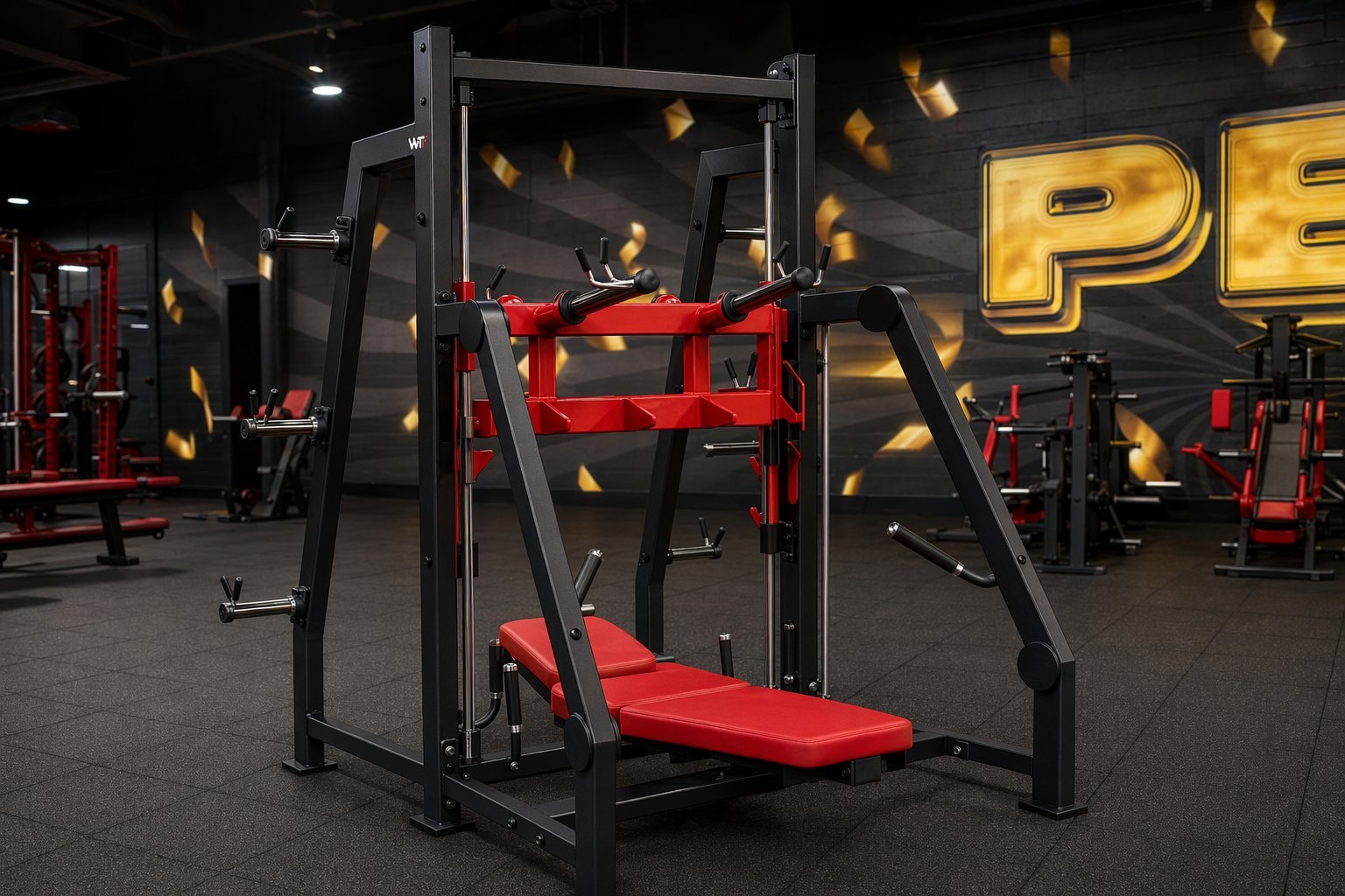 Commercial equipment in daily service on a live WTF gym floor