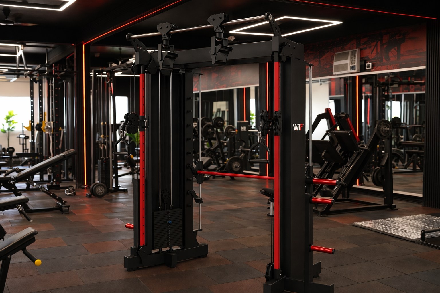 A WTF commercial machine deployed inside a real WTF gym